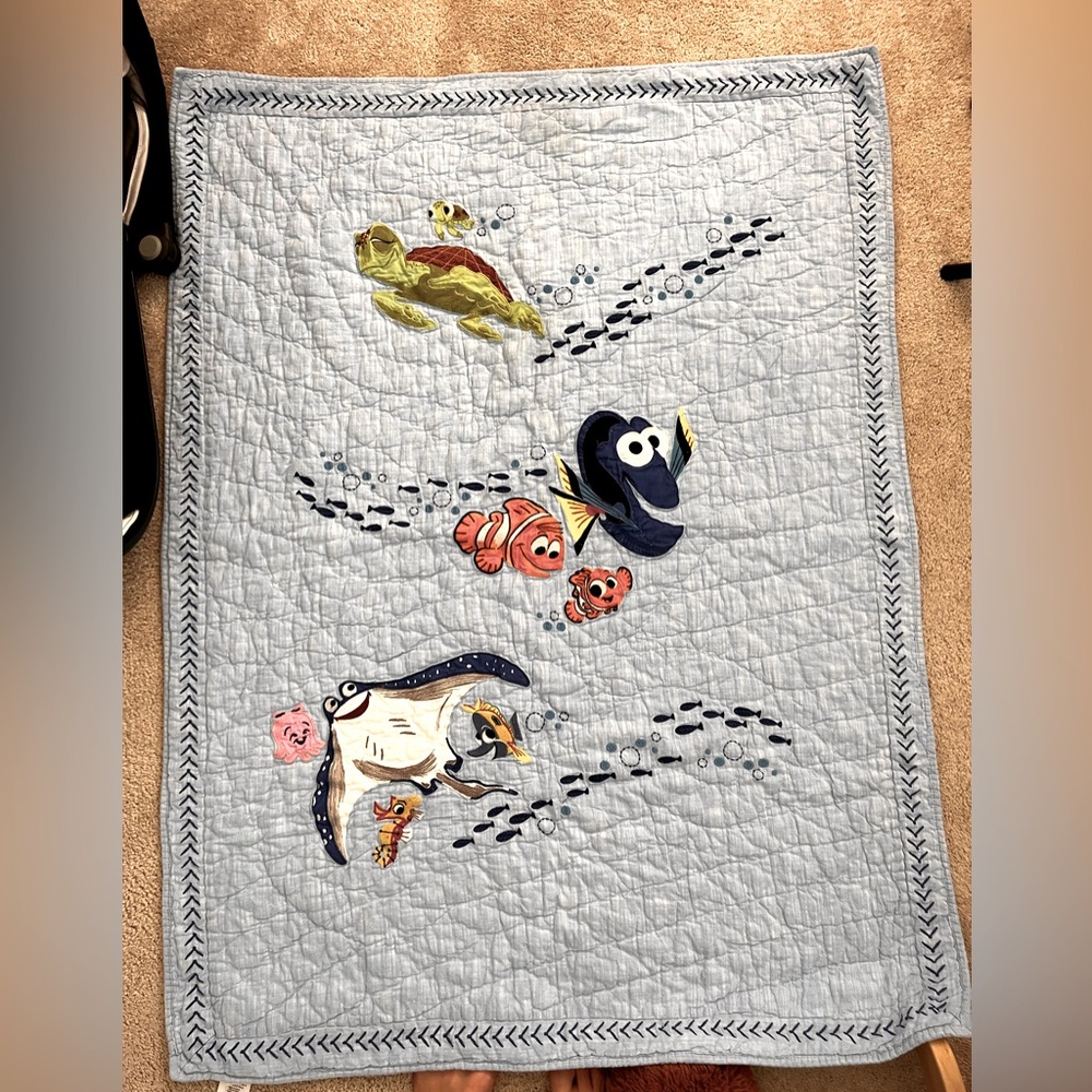 Pottery Barn Finding Nemo Blue Quilt. Crib or toddler bed size